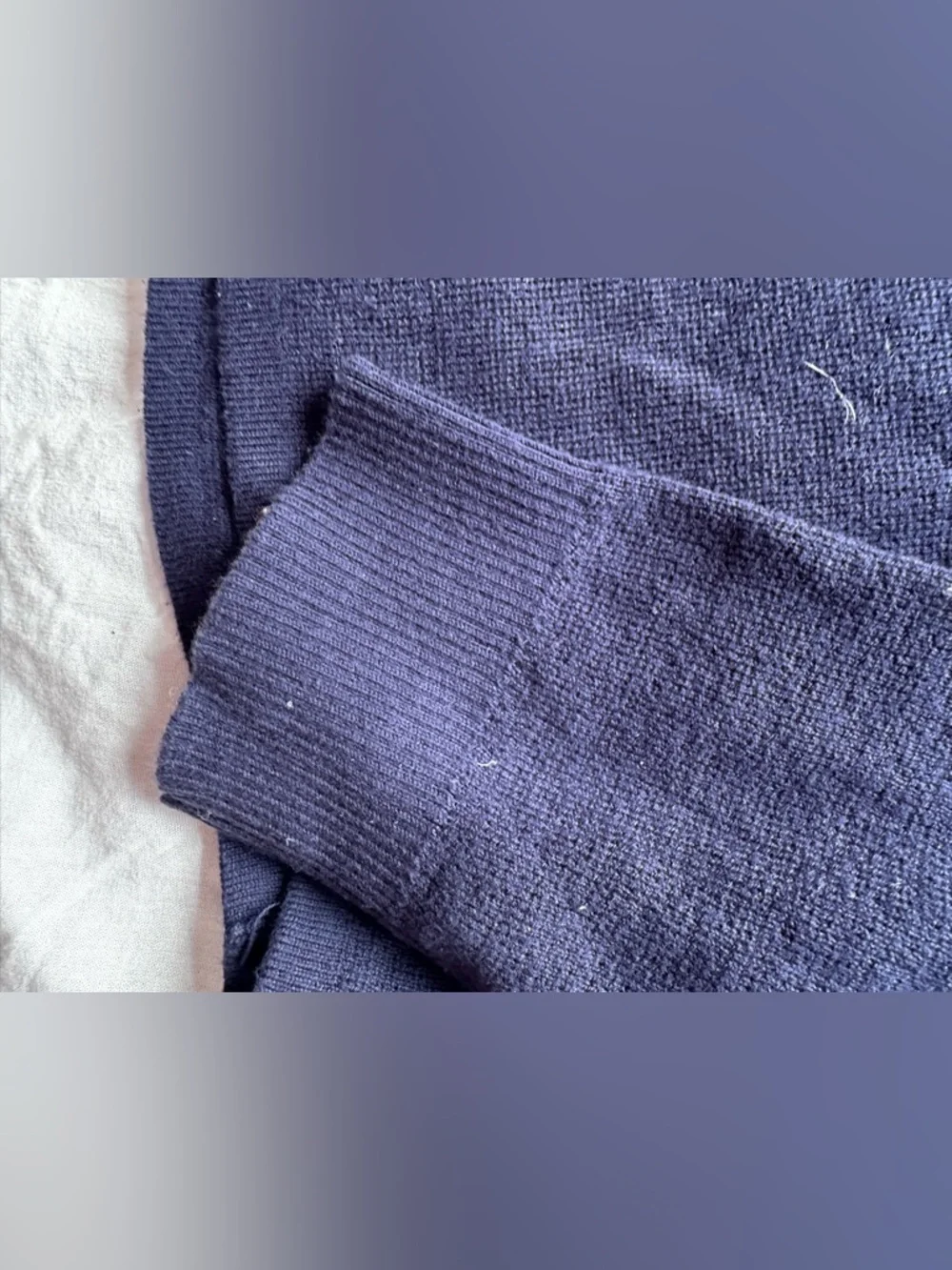 H&M Navy Sequin Cloud Cotton Sweater Crewneck M - Picture 4 of 9